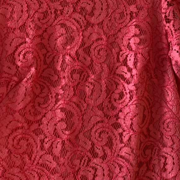 Ann Taylor pink/salmon lace mini dress - Picture 3 of 5